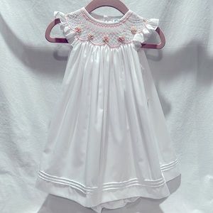 Luli & Me, girls size 12 mos. Smocked batiste bishop 2 piece set new with tags